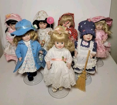 Paradise Galleries Treasury Days of the Week Collection 7 Dolls, 8" No box READ* - Image 1 of 4