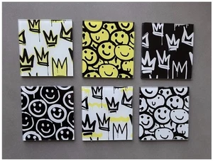 Líneas descoloridas 6 piezas edición limitada. Juego de posavasos con soporte - Imagen 1 de 3