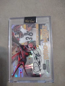 WILD CARD 2024 DINO-MIGHT STEELERS HOF JEROME BETTIS 1/2 AUTO SP ¡COMO NUEVO! RARO 🔥📈 - Imagen 1 de 24