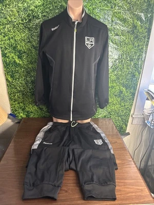 Traje de viaje NHL Los Angles Knings 2 piezas Reebok negro para hombre talla grande Foto 1 de 4
