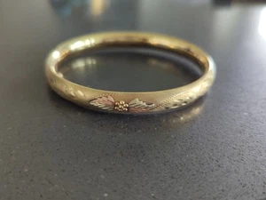 Vintage 14K GF Klapp Armreif Armband 14 K Black Hills Gold Blätter Cluster F70 - Bild 1 von 9