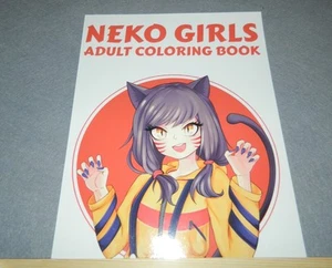 NEKO GIRLS Anime Fantasy Adult Coloring Book 0156 - Picture 1 of 5