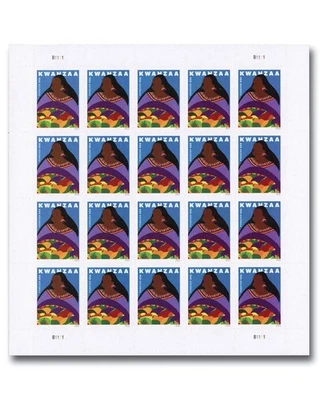 Kwanzaa Forever Stamps Pane Of 20 Scott #5141 + 1 FDC & 1 DCP envelopes. MNH - Image 1 of 2