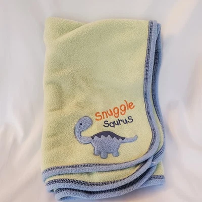 Just one Year Snugglesaurus Snuggle Saurus Green Blue Dinosaur Baby Boy Blanket - Image 1 of 4