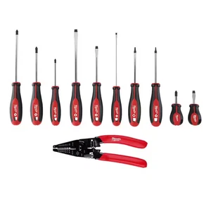 Screwdriver Set 10-28 AWG Multi-Purpose Dipped Grip Wire Stripper and Cutter wit - Picture 1 of 12