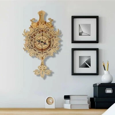 Regalo de Navidad Hágalo Usted Mismo 3D Reloj Puzzle Madera Retro Reloj de Pared Corte Madera Artesanía Foto 1 de 4