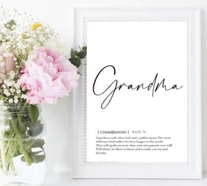 Stampa definizione nonna divertente wall art regalo per nonna nonna decorazione nonna - Foto 1 di 3