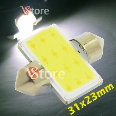 2 LED Siluro 31mm COB SMD 12 Chip BIANCO Lampade Luci Lampadine Interno Targa - Bild 1 von 3
