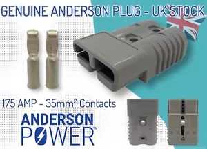 Genuine Anderson Battery Power Connector, 175 Amp Grey SB175 - Optional Cover - Picture 1 of 10