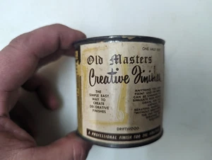 Vintage Collectible Can OLD Masters Creative Finishes Driftwood Stain Paint USA - Picture 1 of 9