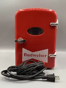 Budweiser Mini Fridge Compact Personal Refrigerator 6 Cans TESTED WORKS - Picture 1 of 6