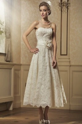Einzelstück HBH Brautmode I 7/8 Brautkleid Hochzeitskleid  Spitze Gr.36 - Bild 1 von 3