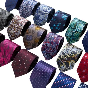 Cravatta gemello Handky elegante a righe modello seta stile pois festa set ragazzi uomo - Foto 1 di 69