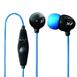 Brandneu X-1 IE2-MBK-X Überspannungskontakt wasserdicht Sport Headset (schwarz/blau) - Bild 1 von 3