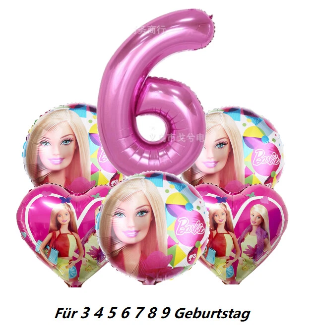 Barbie Folienballon Puppe Ballons Für 3 - 9 Mädchen Geburtstag Girl Party Rose - Bild 1 von 1