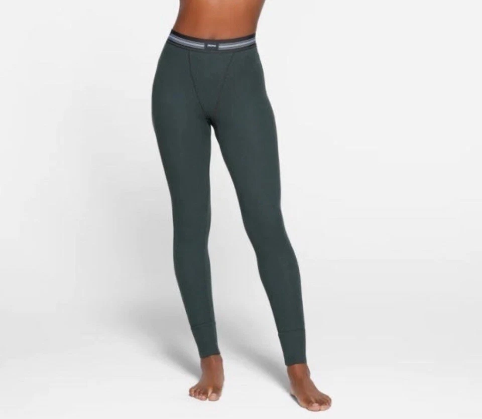 XS Skims Women's Cotton Ribbed Leggings RED BO-LEG-3948