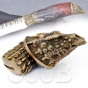 Juego de cuchillos de bronce de metal RvD CooB protector pomo refuerzo dragón para fabricación de cuchillos - Imagen 1 de 4