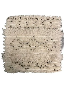 Pottery Barn Moroccan Wedding Blanket Handwoven Pillow Cover 24” Square Ivory - Picture 1 of 10