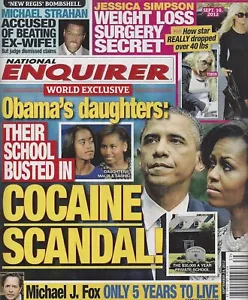 National Enquirer Sept. 24 2012 Barack Obama Jessica Simpson Michael Strahan Fox - Picture 1 of 2