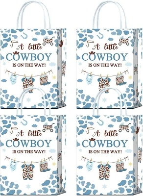 YanZonic 16Pcs A Little Cowboy Is on The Way Decorations Party Thank You Bags... - Image 1 of 4