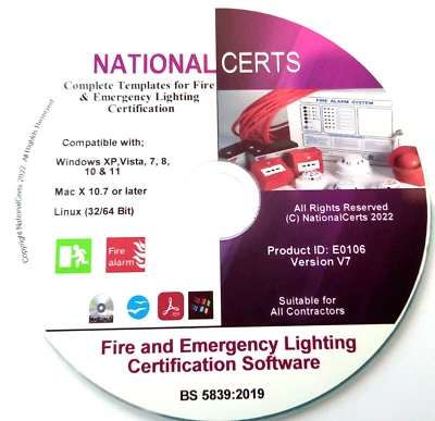 FIRE ALARM EMERGENCY LIGHTING CERTIFICATES/FORMS SOFTWARE BY NATIONALCERTS - Image 1 of 4