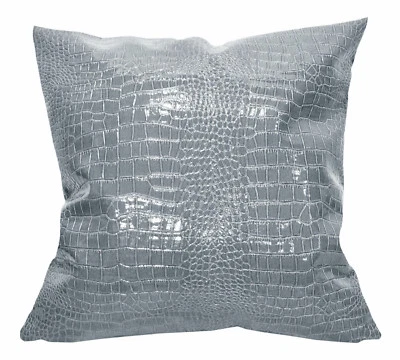 pd1005a Grey Faux Crocodile Glossy Leather Cushion Cover/Pillow Case*Custom Siz - Image 1 of 4
