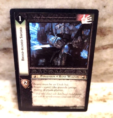 LOTR: Broad-bladed Sword The Two Towers Lord of the Rings TCG Decipher - Image 1 of 2