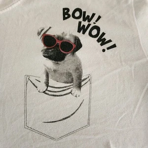 Brighten Your Day Bow Wow Dog White Short Sleeve T-Shirt Women's L - Picture 1 of 10