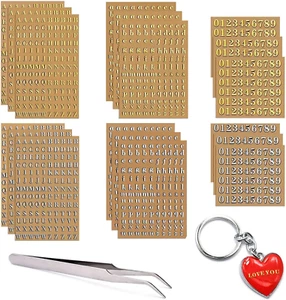 18 Sheets Small Letter Stickers for Resin,Mini Gold/Silver Gold,Silver - Picture 1 of 12