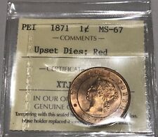 1871 Prince Edward Island One Cent with Upset Dies; Red - ICCS MS-67 - #XTJ 178