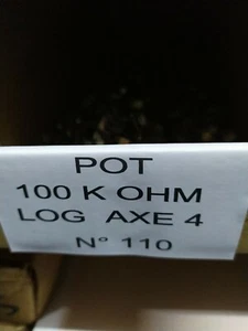 100 k Potentiomètre Pot Potentiometer 100 K ohm   Log  axe 4       P.N110 - Imagen 1 de 4