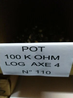 100 k Potentiomètre Pot Potentiometer 100 K ohm   Log  axe 4       P.N110 - Photo 1/4