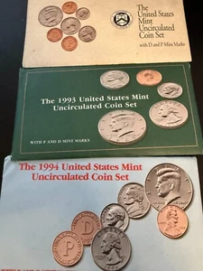 1992, 1993, 1994 Uncirculated Coin Sets U.S Mint OGP - Picture 1 of 4