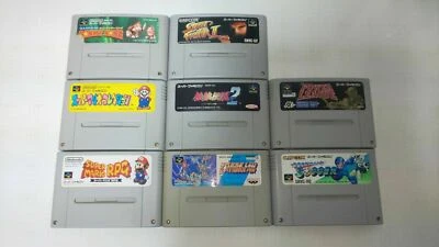 Rock man mega Mario RPG Donkey Kong Street Fighter SNES game lot 8 Super NES - Image 1 of 2