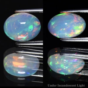 ๐ 2.68ct Oval Cabochon Natural White Opal - Color Play, Elegant Ethiopia Gem - Picture 1 of 6