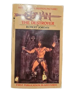 Conan The Destroyer PB Movie Tie-In 1st/1st Robert Jordan 1984 Schwarzenegger NF - Picture 1 of 6