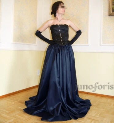 ☆ Ballrock Satinrock für Ballkleid Dunkelblau Sommerfest ☆ - Bild 1 von 4