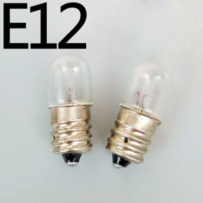 10Pcs E12 Screw Instrument Indicator Light Bulb 18V 24V 28V 30V 0.11A 12x30mm - Image 1 of 3