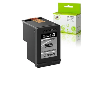 Compatible with 62XL HP Officejet 5743 5740 8040 ENVY 5642 5664 7644 Black Ink - Picture 1 of 24