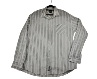 Anchor синий мужчин белый черный в полоску кнопка рубашка с длинным рукавом хлопок размер XXL 2XL - Изображение 1 из 4