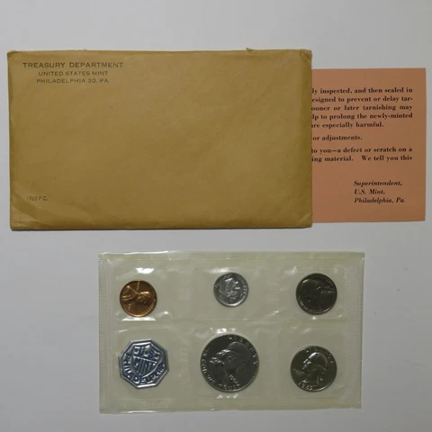 1962 US Proof Set - 5-Coin w/ Envelope Cover