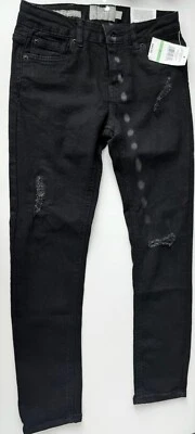 Pantalones de mezclilla Lucky Brand negros desgastados Zoe para niñas, talla 8, precio de venta sugerido por el fabricante 44,50 USD NUEVOS CON ETIQUETAS: EB1001 Foto 1 de 4