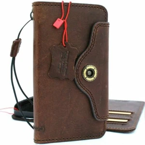 Funda de cuero genuina vintage para Apple iPhone 11 billetera cubierta de lujo hecha a mano - Imagen 1 de 6