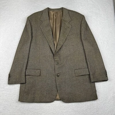 Vintage Ermenegildo Zegna Blazer Mens 50R Brown Speckle Wool Kid Mohair Tweed - Image 1 of 4