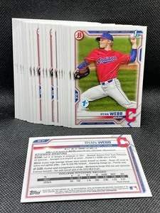 25X 2021 Bowman Draft 1ª Edición RYAN WEBB LOTE DE 25 CARTAS INDIOS BD-57 1ª - Imagen 1 de 1