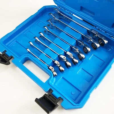 TOOLZONE Flexible Ratchet Spanner Combination Set Metric Flexi Ratchet Spanner Wrench UK