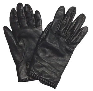 Vtg Genuine Leather Gloves Cashmere Lined 6 Made in Italy Black Luxury Capsule - Picture 1 of 18