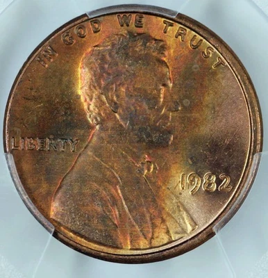 1982 Bronze Large Date PCGS MS64RB Attractively Toned Lincoln Cent 53987787 - Image 1 of 3