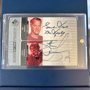 2001-02 UD SP Authentic Gordie Howe Steve Yzerman Sign Of The Times Auto 116/150 - Picture 1 of 2