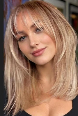Highlight Blonde 13X4 Lace Front Human Hair Wig for Women Dark Roots - Image 1 of 3
